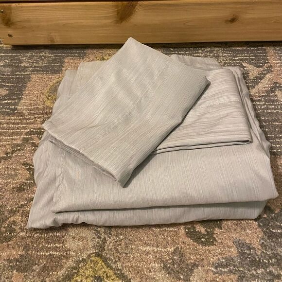 Mainstays Grey/Silver Shimmer Bed Sheet Set - Picture 2 of 6